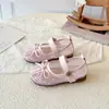 Otoño 2026 Nuevos Zapatos de Ballet para Niñas con Lazo Pequeño Zapatos Individuales Malla Transpirable Velcro Zapatos de Princesa