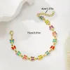 Pulseira Colorida de Aço Inoxidável com Diamantes de Vidro em Formato de Borboleta, Estilo Ins Transfronteiriço, Nicho Doce de Aço Titânio com uma Vibe Jovem, Popular