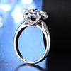 Anel de diamante feminino estilo coreano banhado a ouro 18K novo cabeça de vaca anel de diamante adorável proposta de noivado anel de platina