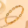 Pulseira de Corrente Geométrica Olho Não Desbota Versátil Europeia e Americana Material de Aço Inoxidável Transfronteiriço Galvanoplastia a Vácuo para Mulheres