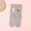 Meias compridas versáteis, finas, da moda, estilo ins, estilo coreano, para o outono, meias fofas de desenho animado para mulheres, meias de cano médio
