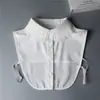 Outono e Inverno Novo Temperamento Gola Lapela Padrão de Gancho Cor Sólida Gola Falsa Meia Camisa de Chiffon Gola de Renda Fabricante Transfronteiriço Atacado