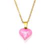 Nueva Moda Ins Colgante en Forma de Corazón con Goteo de Aceite Acero Inoxidable Collar para Mujer Nicho de Alta Gama Colgante Versátil Venta al por Mayor