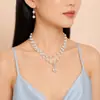 Collar de Perlas de Doble Capa de Lujo Ligero Estilo Francés para Mujer, Colgante con Cierre Ot de Diseño Exclusivo, Cadena para Clavícula, Accesorio de Cuello de Gama Alta
