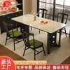 Mesa de Jantar Retangular de Ardósia e Madeira Maciça Vintage Preta Estilo Francês, Mesa Quadrada Estilo Meio do Século, Mesa de Jantar, Mesa de Restaurante Mona, Uso Doméstico