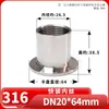 Conector de Rosca Interna de Acero Inoxidable 316 Wenxiang, Extremo de Mandril Roscado Interno, Accesorio de Rosca de Liberación Rápida para Tuberías de Agua de Grado Sanitario de 1 pulgada