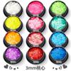 Lentejuelas ultrafinas con forma de corazón de melocotón de 3 mm, parches para uñas con destellos en forma de corazón, pegatinas para uñas con polvo brillante de diamante de alto brillo.