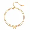 Pulsera popular de titanio y acero estilo ins, moderna, versátil, corazón, mariposa, estrella, geométrica, de acero inoxidable, joyería para la mano