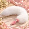 Cola de Zorro Rosa Pata de Gato Linda Tapón Anal de Silicona Productos Divertidos para Coqueteo SM Tapón de Entrada Trasera Juguete de Cosplay para Adultos