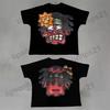 Camiseta Oversize de Manga Corta Estampado Plano de Personaje de Dibujos Animados Gótico Harajuku para Hombres y Mujeres, Top de Algodón Puro Hip-Hop Venta al por Mayor