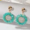 Pendientes Tejidos de Cristal con Círculo de Flores de Colores Lujo Accesible Nicho Pendientes de Gama Alta Moda Europea y Americana Pendientes Elegantes para Mujer
