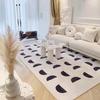 Alfombra para sala de estar, cachemira gruesa, en blanco y negro, moderna, sencilla, lavable, para dormitorio, manta de noche