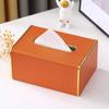Caja de pañuelos con logo para el hogar sala de estar creativa lujo ligero caja de pañuelos comercial nórdica caja de servilletas de cuero