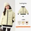 Pudding Haru coleção de inverno: top quentinho para meninas, novo estilo de inverno 2026, jaqueta puffer leve com capuz para crianças