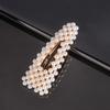 Estilo Coreano Comercio Exterior Nuevo Estilo Pinza de un carácter Combinación con todo Pinza lateral Lazo Perla Pinza para el cabello Celebridad de Internet Vintage Pinza para flequillo Pinza para el cabello para mujer