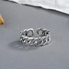 Anel Feminino Japonês e Coreano s925 Prata Esterlina Comércio Exterior Prata Tailandesa Retro Antigo Anel de Abertura Casal Europeu e Americano Anel de Prata