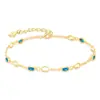 Amazon Lindo Bracelete Geométrico de Zircônia Personalizado Bracelete de Pedra de Nascimento Joias da Moda Presente de Aniversário para Meninas Atacado