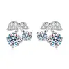 Pendientes Pequeños de Cereza de Moda y Únicos con Circonita de Moissanita Microincrustada, Pendientes Versátiles y Modernos de Plata de Ley de Lujo Ligero al por Mayor