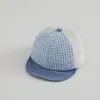 Sombrero de Bebé Verano Malla Pico de Pato Transpirable Ala Suave para Niños Niñas Recién Nacidos Protección Solar Gorra de Béisbol Cuadros