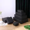 Caja de Regalo para Boda Caja de Regalo para el Festival del Bote del Dragón Caja Rectangular Grande Negra Roja Caja de Empaque con Tapa y Base de Papel Kraft