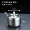 Pote de Condimentos de Aço Inoxidável 304 Transfronteiriço com Tampa Caixa de Condimentos Cozinha Doméstica Pote de Sal para Condimentos Dourado Pote de Óleo Picante com Colher