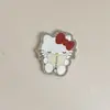 Nuevo Set de Dos Piezas Gato Kt Plateado Pasador para el Cabello Headdress Accesorios para Funda de Teléfono Móvil Parche Acrílico Decoración con Pegamento de Crema