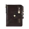 Cartera de Cuero Genuino Antirrobo RFID Retro para Hombre con Múltiples Ranuras para Tarjetas Bolso Corto de Piel de Vaca para Hombre Estilo Cremallera para Tarjetas de Crédito