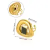 Anillo de Acero Inoxidable con Circonita Exagerado de Alto Nivel Europeo y Americano, Anillo de Luz de Lujo Tejido Hueco, Anillo de Dedo de Moda, Anillos de Nicho