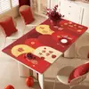 Mantel Individual Rojo de Año Nuevo, Impermeable y a Prueba de Aceite, Mantel sin Lavado, Mantel para Mesa de Café con Ambiente Festivo, Mantel Protector de Mesa Anti-Escaldaduras