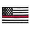 Bandera americana con franja roja, 90*150cm, bandera de poliéster, 3*5 pies, bandera de bombero, bandera de policía, para comercio internacional