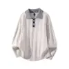 Suéter de punto de moda para hombre, corte holgado, con cuello de solapa, disponible para dropshipping, capa base otoño/invierno 2026