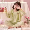 Pijama Infantil Primavera y Otoño 2026 Princesa Dulce y Linda con Volantes de Algodón Ropa Casual para Casa Conjunto de Dos Piezas para Niños Mayores