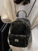 Moda Trendy Verano 2025 Bolso de Mano Pequeño Texturizado Estilo Chanel Mochila Diaria con Cadena Acolchada
