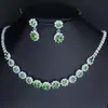 Set de Joyería Nupcial Transfronterizo, Pulsera, Pendientes de Lujo de Alta Gama para Boda, Joyería de Pedrería para Banquetes, Accesorios de Joyería para Mujer
