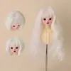 Peruca para Bonecas BJD, 346 Pontos com Franja, Cabelo Personalizável, Cachos Macios de Lã de Seda, Peruca de Cabeça Inteira