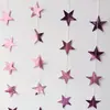 Guirlanda de Papel Redonda com Glitter Espelhado de 4m de Comprimento Decoração de Festa de Aniversário Cordão de Papel Artesanato Redondo Rose Gold para Exportação