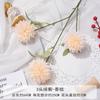 Crisântemo de Bola de 3 Cabeças Simulados Flores Artificiais Flores Feitas à Mão para Uso em Casamento Flores de Seda Flores Decorativas Artificiais Atacado Arranjo de Casamento Arranjo de Flores de Chão