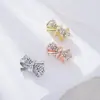 2025 Novo Elegante Luxuoso Liga Diamante Laço Pulseira Contas DIY Acessórios de Joias