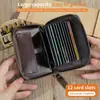 Bolsa para Tarjetas de Cepillo Antirrobo Transfronteriza, Capa Superior de Piel de Vaca, Billetera para Monedas, Portatarjetas Múltiples, Portatarjeta de Licencia de Conducir, Bolso de Mano Pequeño para Mujer