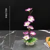 Decoração de Prato, Bandeja de Sashimi com Flores e Grama, Pequenos Enfeites de Concepção Artística Criativa, Flores de Hotel Restaurante Pratos Frios
