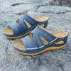 Comercio exterior transfronterizo 2026 pantuflas de talla grande, sandalias bordadas multicolor, zapatos casuales de moda planos de boca de pez para mujer