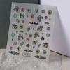 Pequeños adhesivos frescos para decoración de uñas flor de gradiente 5D relieve tridimensional adhesivos para uñas piñas amor accesorios para uñas