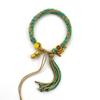 Cuerda de Mano Tibetana Thangka Cuerda de Algodón Enrollada a Mano Pulsera Trenzada Ojo del Dios de la Riqueza de Cinco Vías Zakiram Tara Verde Perla Thangka
