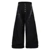 Jeans de Mezclilla Curvos con Remaches de Cuero Estampado Serpiente Desconstruidos Mezclilla Original Negro Sueltos de Pierna Ancha Casual Largos Pantalones Ropa para Hombre