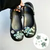 Zapatos Vintage Perforados con Abalorios de Alta Resistencia, Decoraciones de Flores Plateadas Perla, Hebillas de Zapato de Lujo y Accesorios para Zapatos de Ballet
