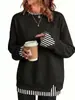 Moda Otoño e Invierno 2026 Nueva Moda Femenina Transfronteriza Europea y Americana Sudadera Cómoda Casual Cuello Redondo Holgada Falsa de Dos Piezas Manga Larga