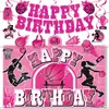 Conjunto de Decoração de Festa de Aniversário de Basquete Transfronteiriça Banner de Feliz Aniversário de Basquete Feminino NBA Banner de Fundo de Aniversário Esportivo