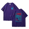 Venda Quente Transfronteiriça Primavera e Verão Novo Estilo Japonês Fresco Tendência Marca Estampada Gola Redonda Manga Curta Casal Estudante Camiseta Top Unissex