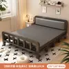 Cama Dobrável Cama de Casal 1,5m Doméstica Simples Reforçada Cama de Solteiro Dormitório de Adultos Aluguel Portátil Placa Dura Cama de Ferro