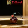 Palo de Rosa Tallado Manzana Regalo de Navidad Fruta Cadena para Teléfono Móvil Colgante Llavero Colgante de Bolso Pieza de Mano